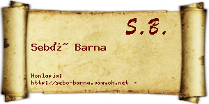 Sebő Barna névjegykártya